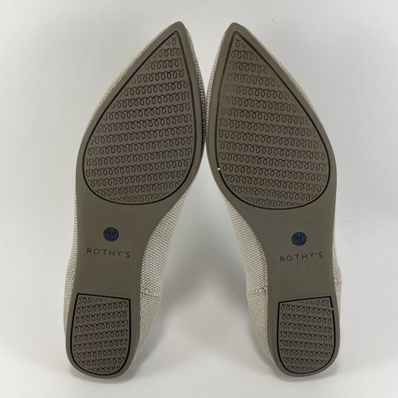 Rothy’s The Point Pointed Toe Flats Womens Size 5.5 Birdsye Flax Gray Rothys - Picture 7 of 9